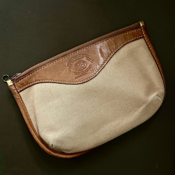 Vintage Ghurka No. 39 Sundries Pouch G1639 Khaki Twill & Chestnut Leather  90s - Picture 1 of 12